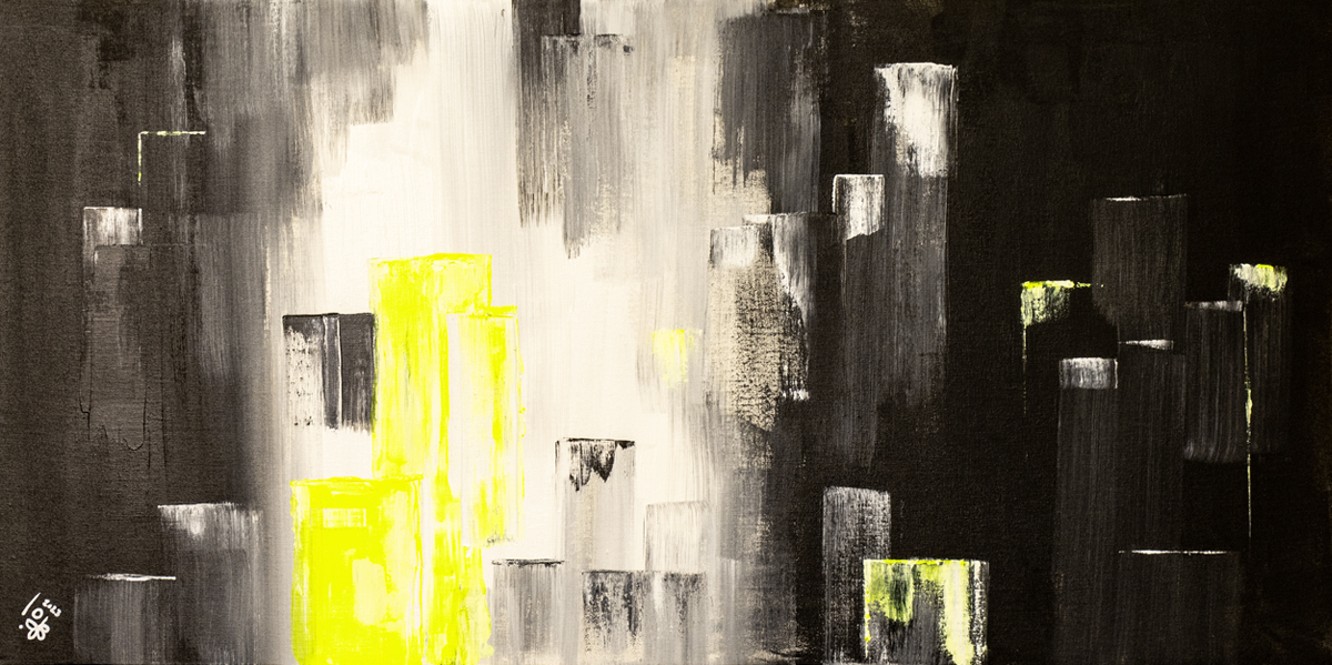 Sharp Black Objects - shekoufeh sharifi - painting