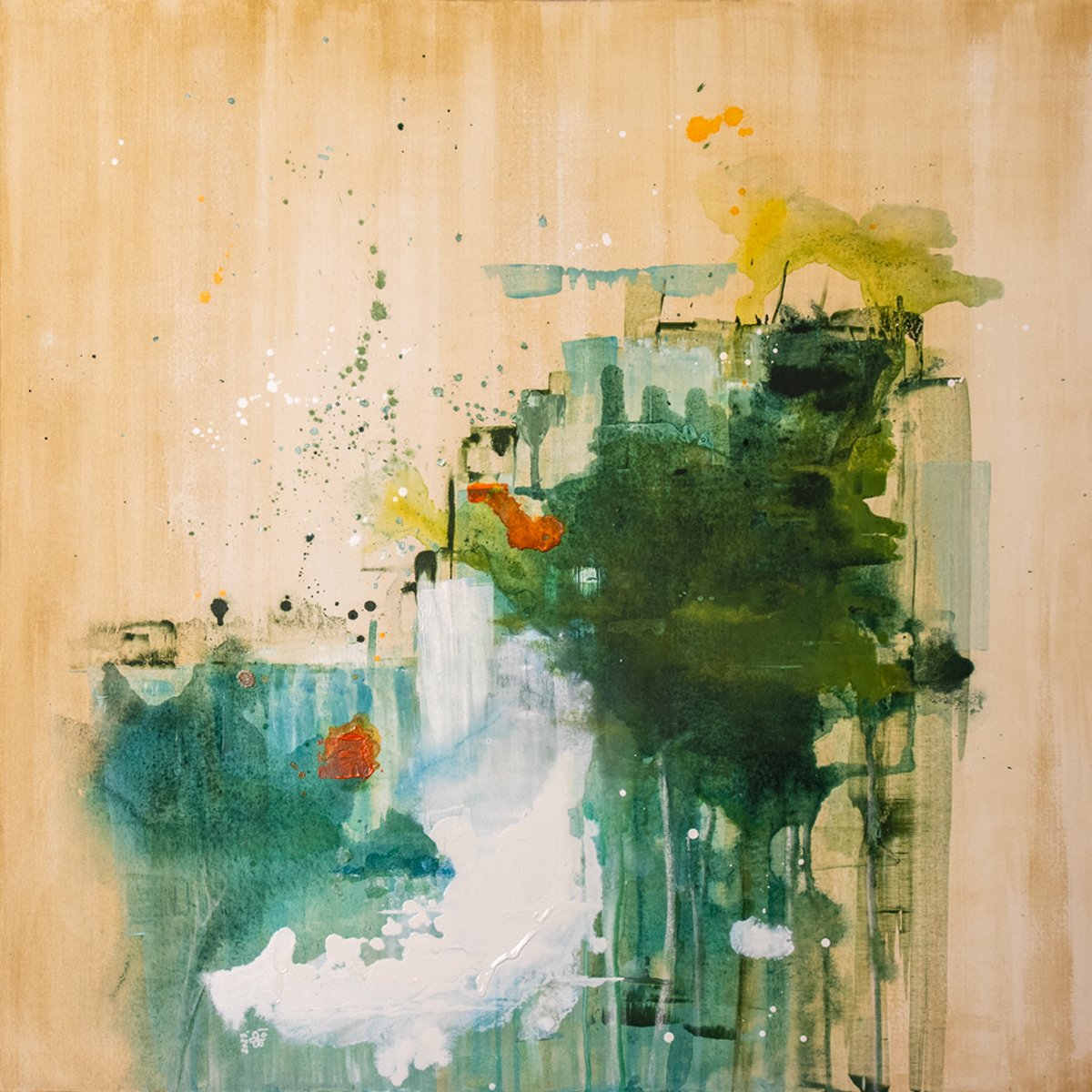 waterfall of light - shekoufeh sharifi - painting